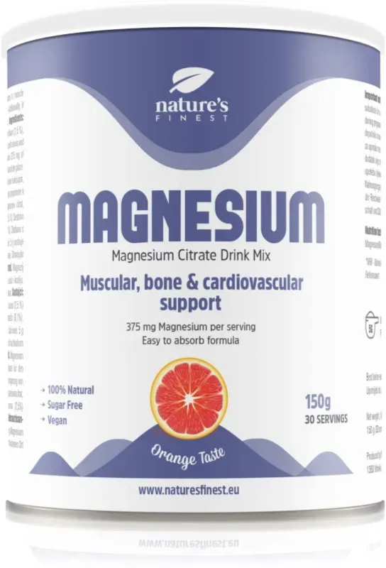 Natures Finest Magnesium Drink Mix Pulver zur Herstellung von Getränken mit hohem Magnesiumanteil 150 g