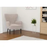 Mendler Lounge-Sessel HWC-K37, Cocktail-/Ohrensessel Polsterstuhl Retro Vintage Stoff Cord (290g/m2) Öko-Tex ~ beige