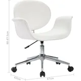 vidaXL Drehbarer Bürostuhl Kunstleder Weiß