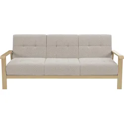 3-Sitzer SIT & MORE "Billund", beige (linen), B:199cm H:88cm T:106cm, 100% Polyester, Sofas, Armlehnen aus Buchenholz in natur, verschiedene Bezüge und Farben