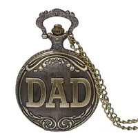 Lancardo Vintage Taschenuhr Herren Damen Analog Quarzuhr mit Kette Geschenk für Vater Dad Männer