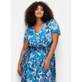 sheego Etuikleid Blau gemustert 50