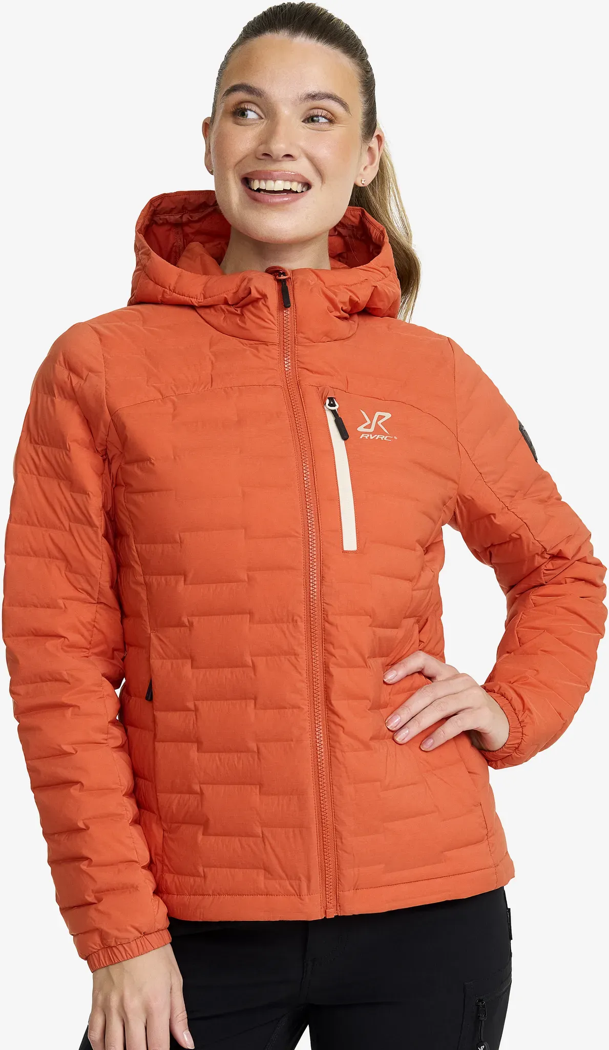 Flex Stretch Hooded Down Jacket Damen Mecca Orange, Größe:XS - Winterjacken - Orange