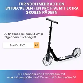 fun pro Premium Roller, Scooter Kinder, Roller Kinder 6-18 Jahre - Kickscooter, Tretroller, Cityroller, Faltbar Roller Erwachsene - LED Räder optional Roller Erwachsene