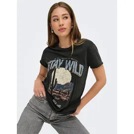 Only Damen Onllucy Life Reg S/S Top JRS Noos, Black, XL - XL