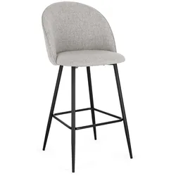 Barhocker New Tanya 2er-Set aus Stoff, Aschgrau