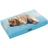 Ellie-Bo Hundebett, gestreift, 122 cm, Größe XXL, Blau/Grau
