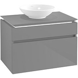 Villeroy & Boch Legato Waschtischunterschrank B602L0FP 80x55x50cm, mit LED-Beleuchtung, Glossy Grey