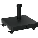 Schirmständer Mit Rollen, Befüllbar Bis 20 Kg, Für Stangen Mit Ø 22–38 Mm, 45 X 45 X 39 Cm, Schwarz
