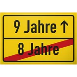 DankeDir! Ortsschild Ortstafel - Schild - Geschenkidee Neunter Partydeko Geburtstagsdeko - 9er 9 Jahre 9. Geburtstag Kinder Geburtstagsgeschenk Geschenk Jungen & Mädchen