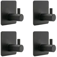 Intirilife Handtuchhalter Handtuchhaken selbstklebend in Schwarz | Gr.: onesize