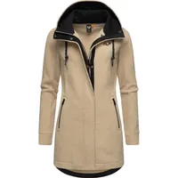 Ragwear Damen, warme Teddyjacke lang Fleecemantel mit Kapuze Letti Teddy-Fleece YOUMODO Sand Gr. XXL (44), beige Plüsch, Material: 100% Polyester, figurumspielend ca.