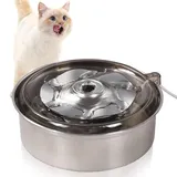 Katzenbrunnen,Trinkbrunnen für Katze,katzenbrunnen für Katzen,1L Ultraleiser Katzenbrunnen Edelstahl,Katzentrinkbrunnenmit Aktivkohlefilter und Wasserpumpe, Anti-Trockenbrand-Funktion