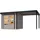 Karibu Gartenhaus Jupiter D inkl. Anbaudach - 19 mm-213 x 217 cm- Holz-Ausführung: wassergrau - Blech-Ausführung: anthrazit