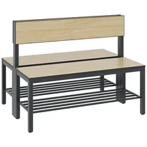 C+P Umkleidesitzbank Basic Plus 100 x 76 x 79,6 cm schwarzgrau/Eiche Sereno