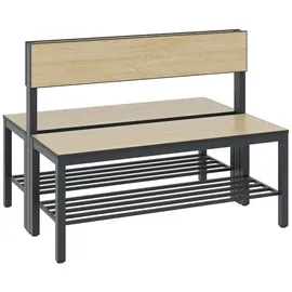 C+P Umkleidesitzbank Basic Plus 100 x 76 x 79,6 cm schwarzgrau/Eiche Sereno