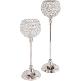 Home Affaire Teelichthalter Kristall Aluminium Silber