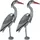 Relaxdays Reiher Gartenfigur, 2er Set, gegen Fischreiher, für Gartenteich, mit Erdspieß, Kunststoff, Reiherschreck, grau