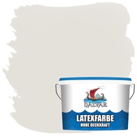Halvar Latexfarbe hohe Deckkraft Weiß & 100 Farbtöne - abwischbare Wandfarbe für Küche, Bad & Wohnraum Geruchsarm, Abwischbar & Weichmacherfrei (10 L, Greige)