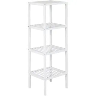 Testrut axentia Bambusregal, 4 Ablagen, weiß