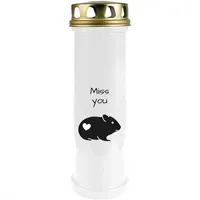 HS Candle Grabkerze, Grabkerze (40 bis 170 Stunden Brenndauer), mit vers. Motiv weiß