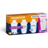 AQUAPHOR Set Wasserfilterkartusche (Pack 3+1 A5H für hartes Wasser plus A5 Magnesium). Kompatibel mit Filterkannen Prestige, Provence, Arctic. 350 L Kapazität.