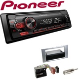 Pioneer 1-DIN Autoradio USB AUX Android Set für Ford C-Max 2003-2007 silber