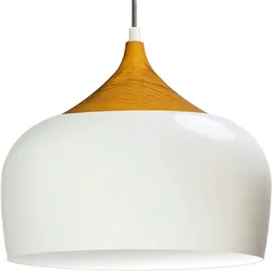 Bamyum Metall Holz Weiß Lampe