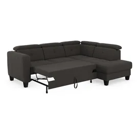 sit&more Ecksofa SIT & MORE "Belluci L-Form", grau (dunkelgrau), B:249cm H:85cm T:195cm, Sofas, Ecksofa, inklusive Federkern, wahlweise mit Bettfunktion und Bettkasten