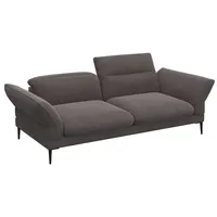 FLEXLUX 2,5-Sitzer Salino, Funktionssofa, Relaxsofa, Sofa mit Arm- und Kopfteil-Verstellungen, Kaltschaum & Stahl-Wellen braun