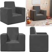Kindersofa Anthrazit Weich Plüsch - Vidaxl