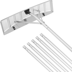 VEVOR Schneeschaufel Dach 64 cm, Einstellbereich 1,52 bis 6,4 m, Dachschneeräumer aus Aluminium und ABS Schaufel, Schneeschieber mit Schutzrädern und rutschfestem Griff Schneeräumer Dachräumer
