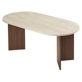 HANAH Home Moderner Esstisch 180 x 90 x 75 cm Travertin/braun