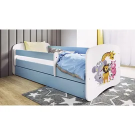 raumhirsch furniture Kinderbett Zoo 80 x 180 cm Holzwerkstoff blau