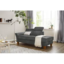 Recamiere HOME AFFAIRE "Conville", grau (anthrazit), B:194cm H:84cm T:93cm, 100% Polyester, Sofas, Longchair, incl. Kopfteilverstellung, Federkern, wahlweise mit Bettkasten