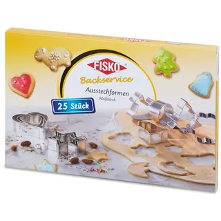 Fisko 25 Ausstechformen aus Metall im Set | extra hohe und stabile Ausführung | Made in Germany