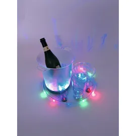 Europalms LED-Glas 2cl mit Würfelspiel, rot, 3x