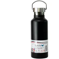 DORAPLAST GMBH Edelstahl Thermoflasche schwarz (500 ml) mit Stahldeckel