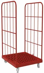 HMH rolltainer® Kunststoffboden 1350 KU 724 x 815 mm rot 2-seitig