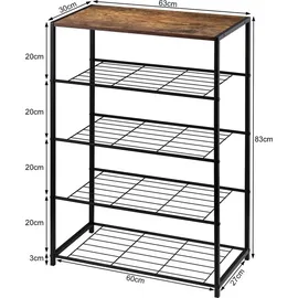 Woltu Schuhbank 63 x 83 x 30 cm schwarz / schwarz