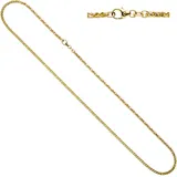 Goldkette JOBO, gelb (gelbgold 585), Halsketten, Damen, Gelbgold 585-Weißgold 585, L: 45cm, Gelbgold 585, Weißgold 585, Zopfkette 585 Gold bicolor 45 cm 1,9 mm