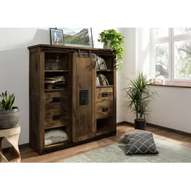 Massivmoebel24 Highboard 142 x 147 x 45 cm Braun