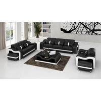 JVmoebel Sofa Schwarz-weiße Sofagarnitur 3+1+1 Sitzer Stilvolle Designermöbel, Made in Europe schwarz|weiß