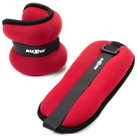 MAXXIVA Laufgewicht-Set Rot 2 x 1,5kg Gewichtsmanschetten Arme Beine Eisensandfüllung Krafttraining Joggen Reha Workout Fitness