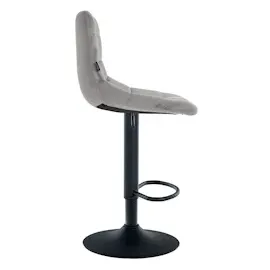 CLP Barhocker Jerry Samt grau/schwarz