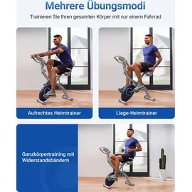 Merach 4-in-1 klappbarer Heimtrainer silber