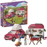 Schleich 42535 - Horse Club, Abenteuer mit Auto und Pferdeanhänger, Spielset