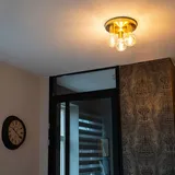 QAZQA Art Deco Deckenleuchte Gold rund - Facil 3