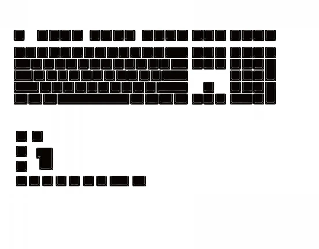 Ducky Blank PBT Keycap Set MDA Profile - Schwarz