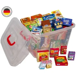 Tanner - Big Value Box, Ausstattung für Kinder-Kaufladen, mit ca. vierzig Marken-Miniaturen